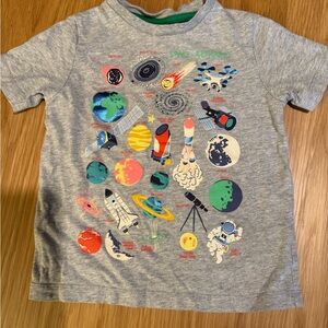 Mini Boden Gray T-Shirt with Green Trim